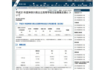 【高校受験2019】神奈川県公立高、募集定員216人減 画像