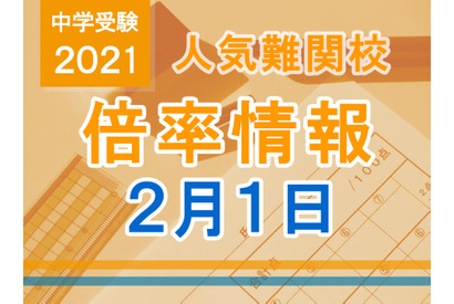 【中学受験2021】人気難関校倍率情報（2/1版）4塾偏差値情報 画像