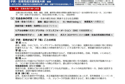 子供・若者育成支援推進大綱、内閣府が策定 画像