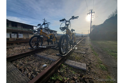 レール上を自分で走る「レールサイクル」くま川鉄道5/1から 画像