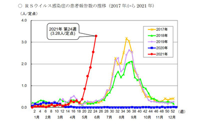 RSウイルス流行…東京都で過去最多の患者報告数 画像