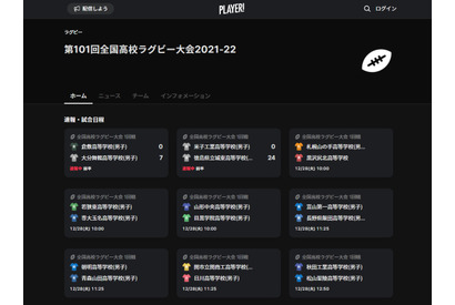 全国高校ラグビー大会の全試合、Player！が速報 画像