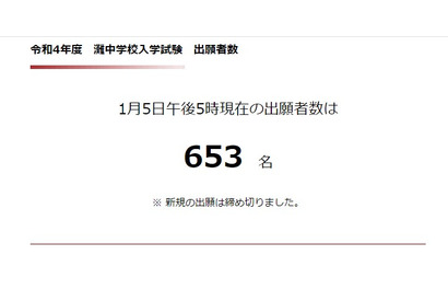 【中学受験2022】灘中の出願者数653人（最終）前年度比34人減 画像