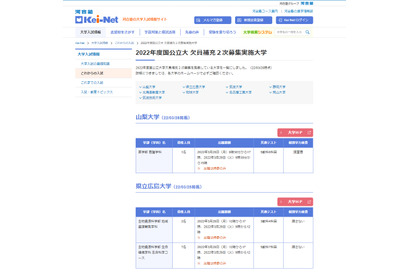 【大学受験2022】国立大の欠員補充2次募集、山梨大学等9校 画像