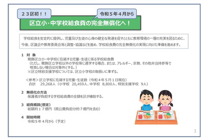 葛飾区、小中学校の給食費完全無償化へ…東京23区で初めて 画像