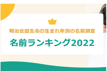 蒼・凪・陽葵がトップ、2022年生まれの名前…明治安田生命 画像