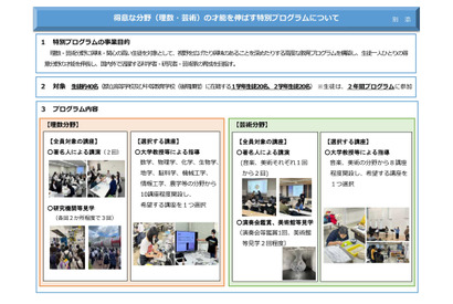 高校生「得意な分野の才能を伸ばす特別プログラム」東京都 画像