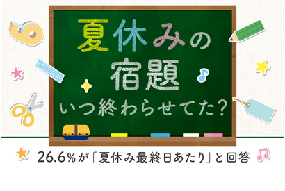 夏休みの宿題、終わったのは「最終日あたり」3割 画像