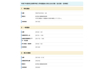 【高校受験2025】沖縄県立高入試、実施要項公表…学力検査3/4-5 画像