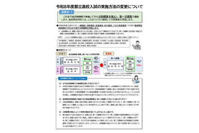 【高校受験2026】都立高校、分割募集を廃止…通信制は2回入試へ 画像