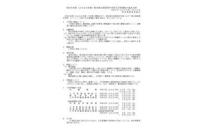 【中学受験2026】熊本県立併設型中学校、選抜検査1/11 画像