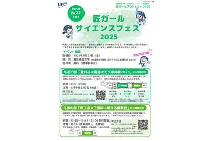 【夏休み2025】電気通信大学「サイエンスフェス」8/22 画像