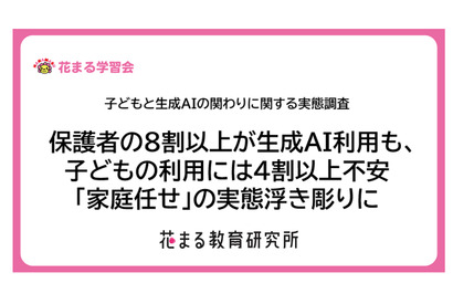 子供の生成AI利用、保護者5割が前向きも使わせ方に悩み…花まる教育研究所 画像