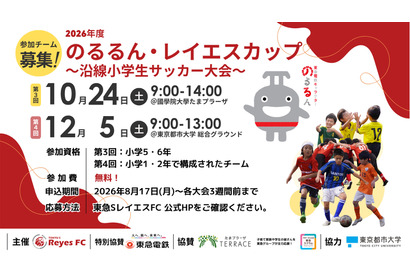 東急沿線の小学生サッカー大会「のるるん・レイエスカップ」参加チーム募集 画像