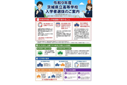 【高校受験2027】茨城県立高入試、実施細則を公表…学力検査2/25
