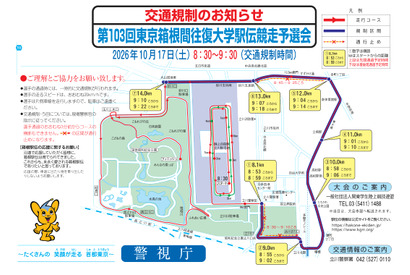 箱根駅伝、予選会いつ…出場校・通過ルール・コースの特徴 画像