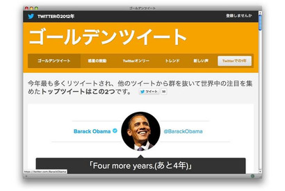 2012年ゴールデンツイートはリツイート81万以上 画像