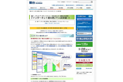 【センター試験2013】自宅で志望校判定できる「インターネット選太君」 画像