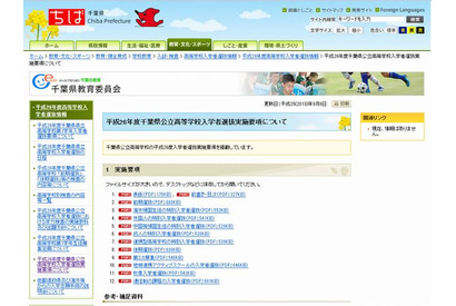 【高校受験2014】千葉県、公立高校入試要項を発表 画像