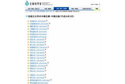 文科省、全国86国立大学の中期目標・中期計画を公表 画像