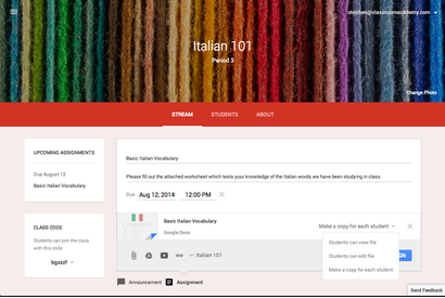 Googleの学校・教員向けサービスClassroomが正式公開 画像