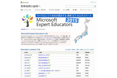 マイクロソフト、24名の先生を「教育ICTエキスパート」に認定 画像