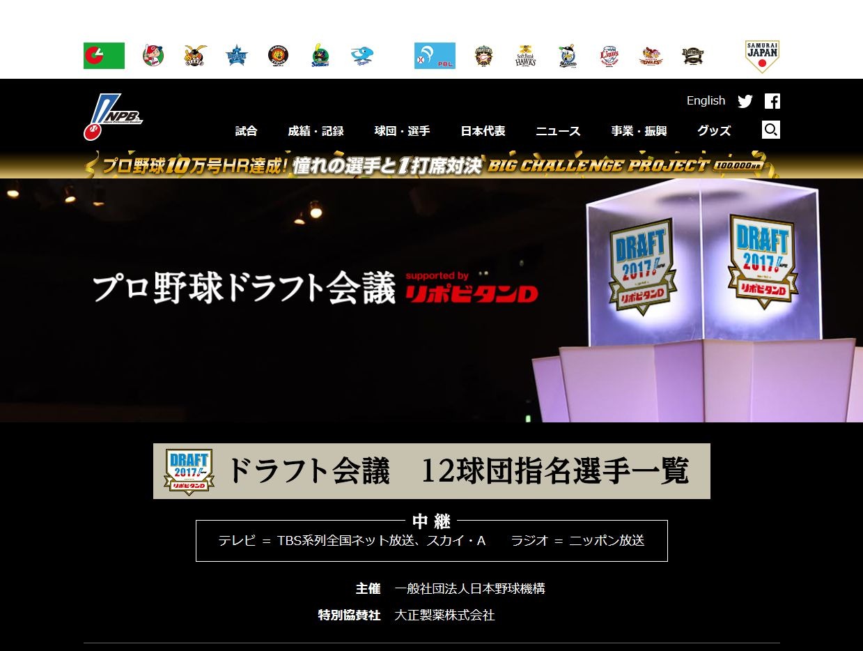 17年ドラフト1位指名選手 各大学が速報で祝福 リセマム