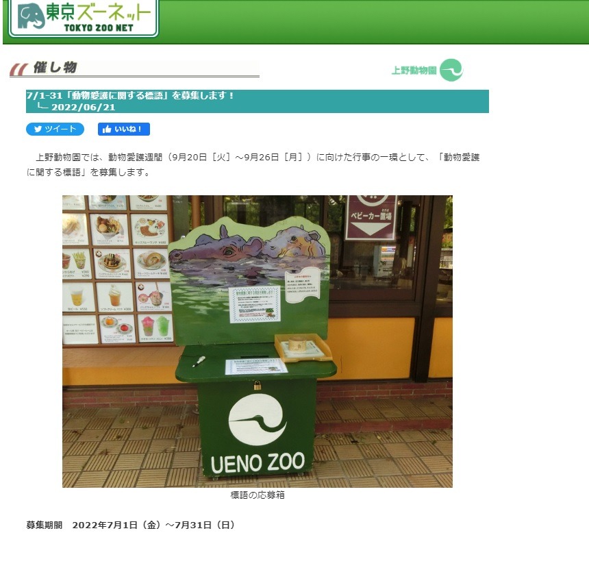 上野動物園 動物愛護に関する標語 募集 リセマム