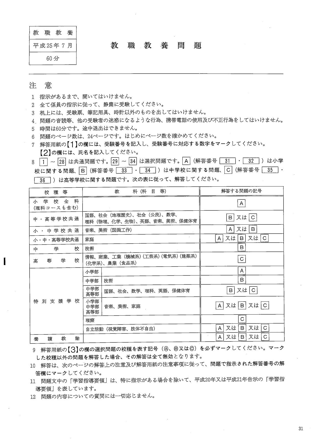 東京都教員採用試験の問題 正答 配点を公表 リセマム