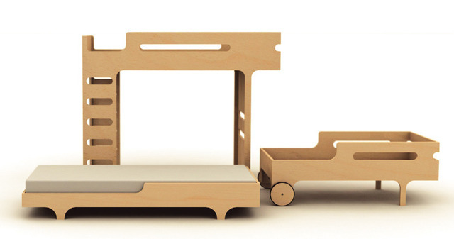 （奥）ラファ バンクベッド、（左）ラファ ティーンベッド、（右）ラファ トドラーベッド