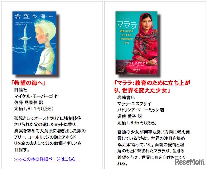 「高等学校の部」課題図書（一部抜粋）