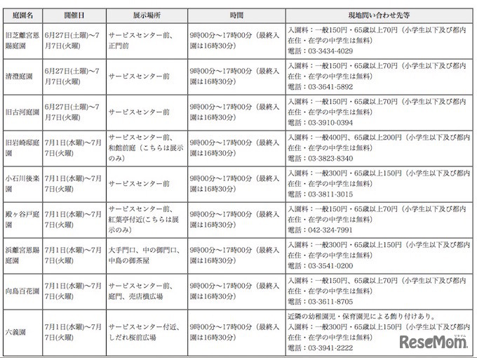 七夕飾りを催す庭園