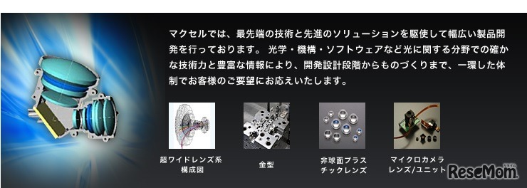 光学分野でも幅広い製品開発を行っている