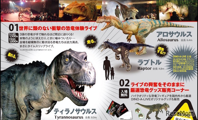 3頭の恐竜が襲来