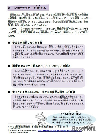 しつけやマナーを考える