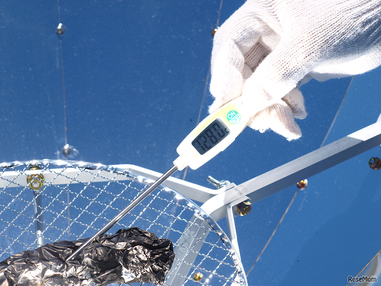 調理中にチョコバナナの温度は128度に