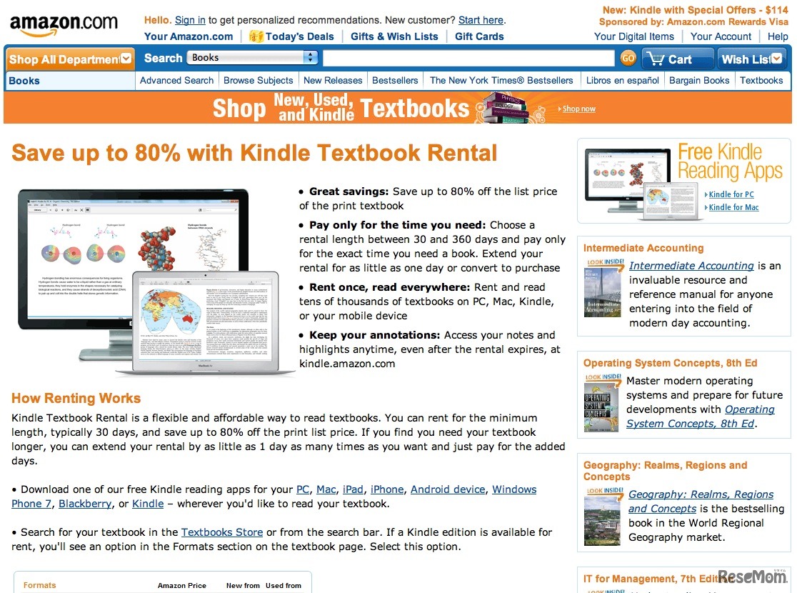 Kindle Textbook Rental