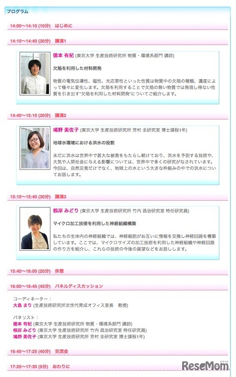 当日のプログラム