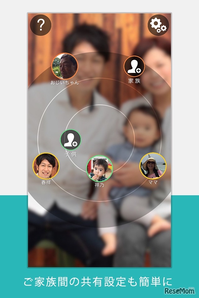 家族間の共有設定も簡単