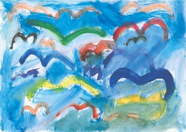 「なまえのないえのぐ」を実際に使って子どもが描いた絵