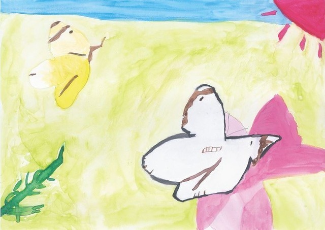 「なまえのないえのぐ」を実際に使って子どもが描いた絵