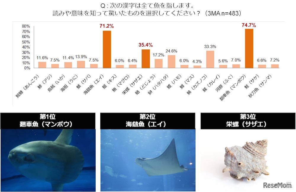 解読難解ワード・魚編（ウェブリオ調べ）
