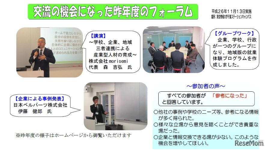 2014年度フォーラムのようす