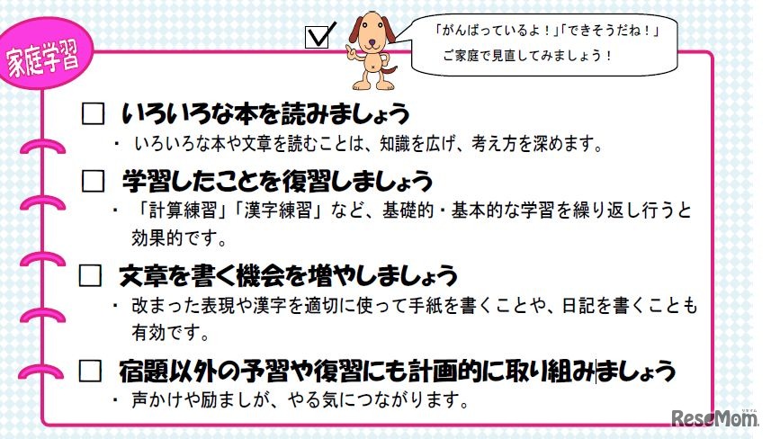 保護者用リーフレット（中学生）