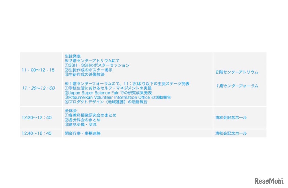 11月21日のスケジュール