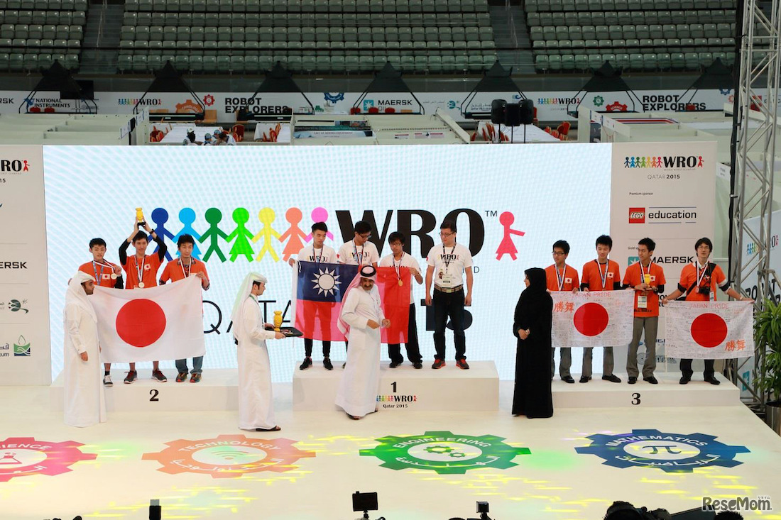 WRO2015国際大会・レギュラーカテゴリー高校生部門の表彰式のようす