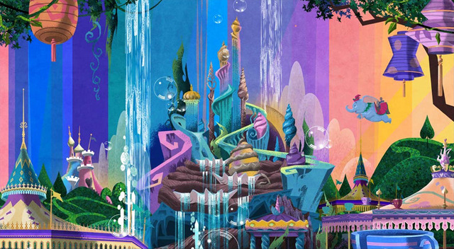 フロントカウンターのアート (c) Disney