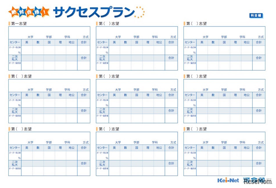 サクセスプラン～科目編～