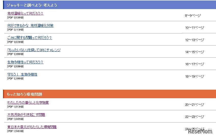 「こども環境白書2016」 目次