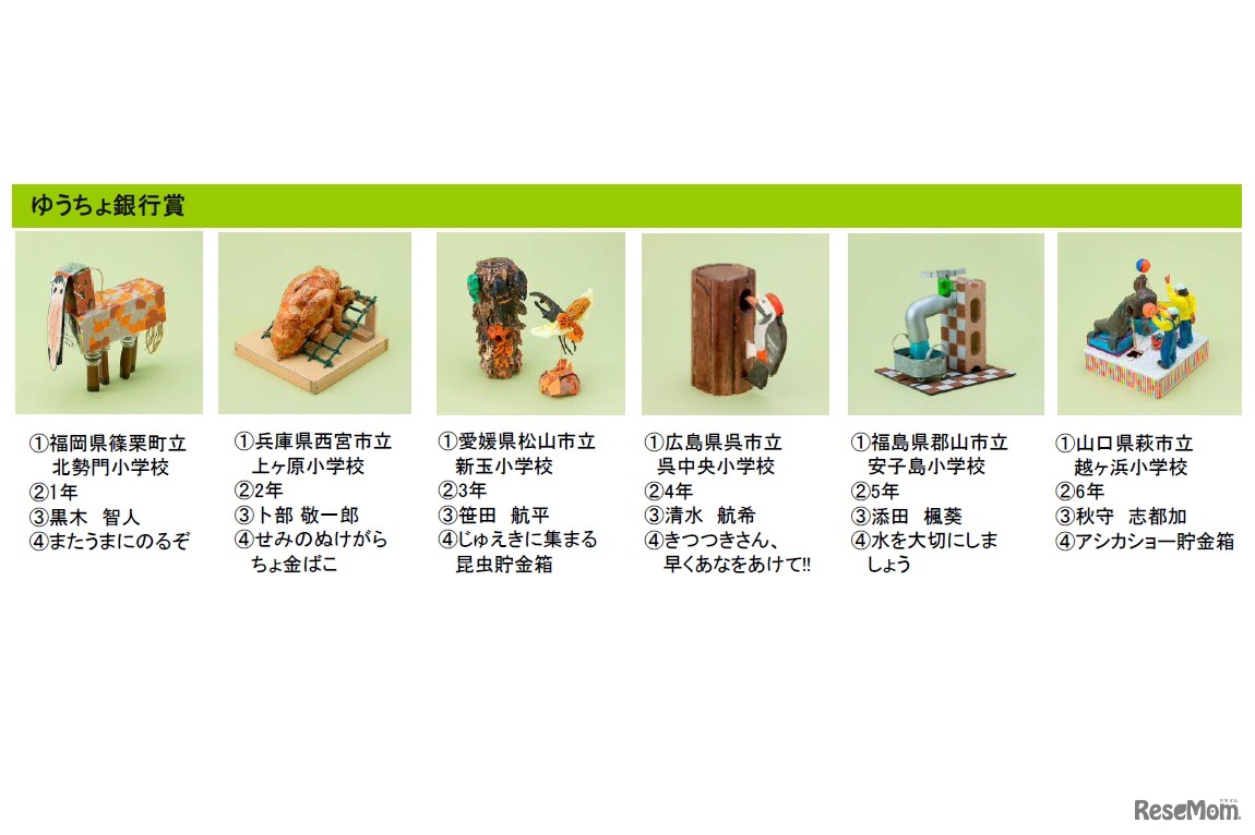 ゆうちょ銀行賞（6作品）